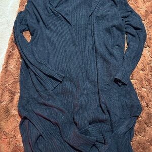 Barefoot Dreams CozyChic Lite 2X Black Long Cardigan Duster